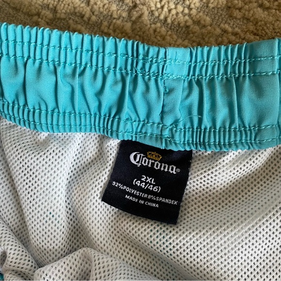 Corona Swim Shorts Swimming Board Shorts Palm Trees Beer Lined Blue: 2XL 44/46 - Picture 2 of 6